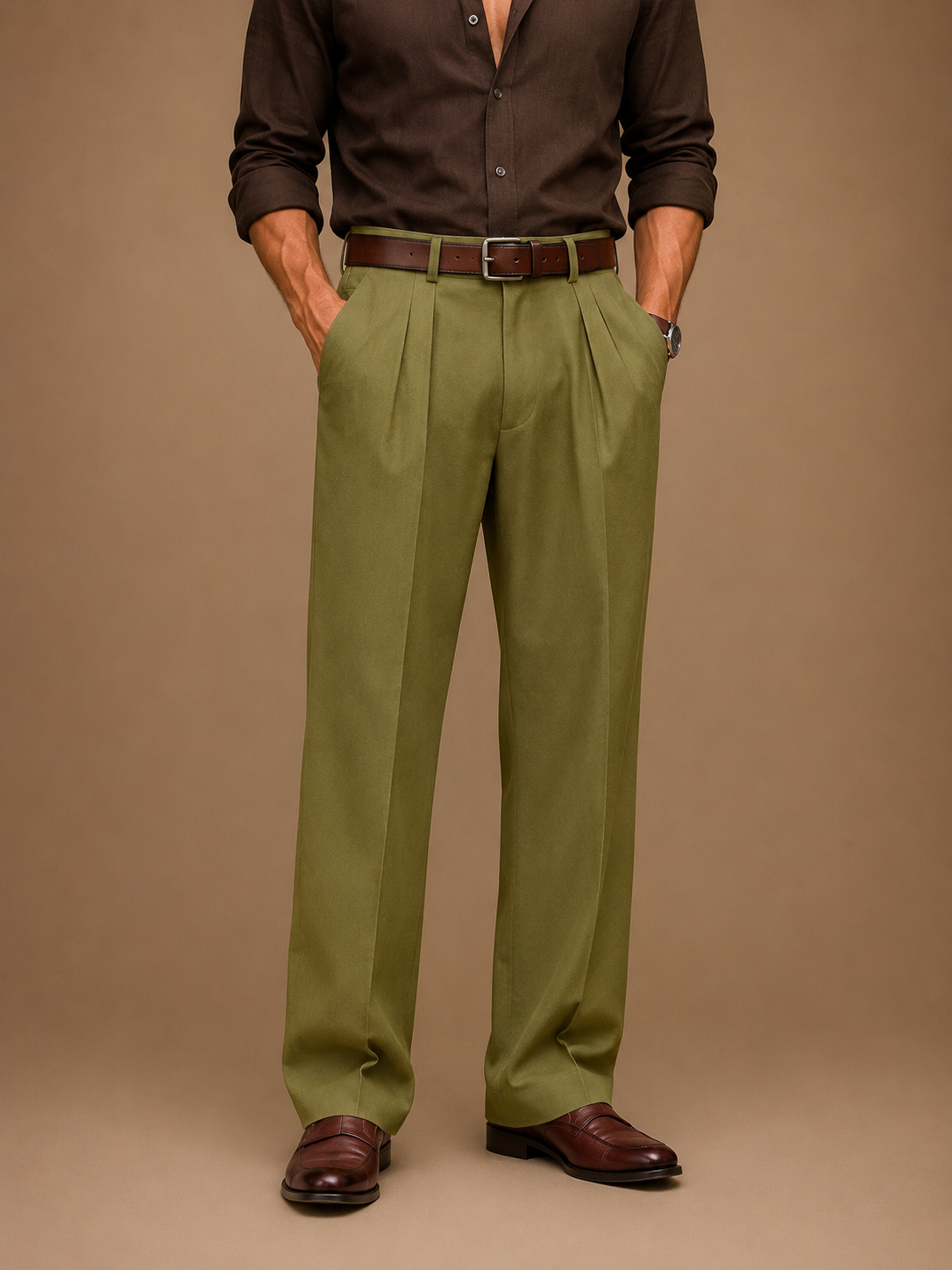 Pleated Linen Trousers