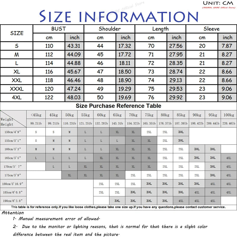 Size and body-measurement chart for the Short-Sleeve Button-Front Shirt