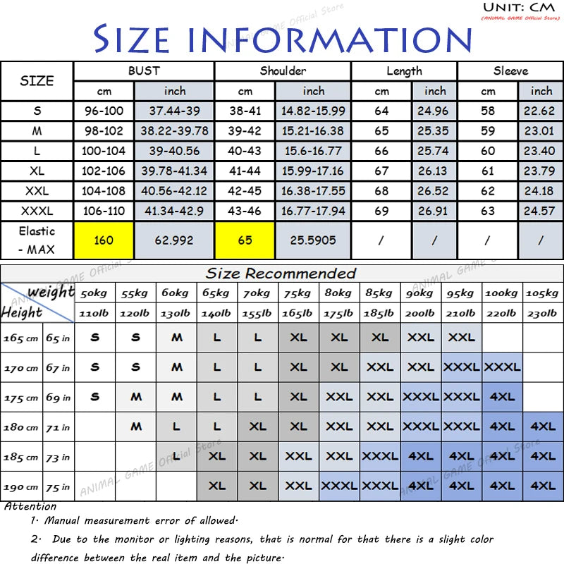 Size and body-measurement chart for the Ribbed Quarter-Zip
